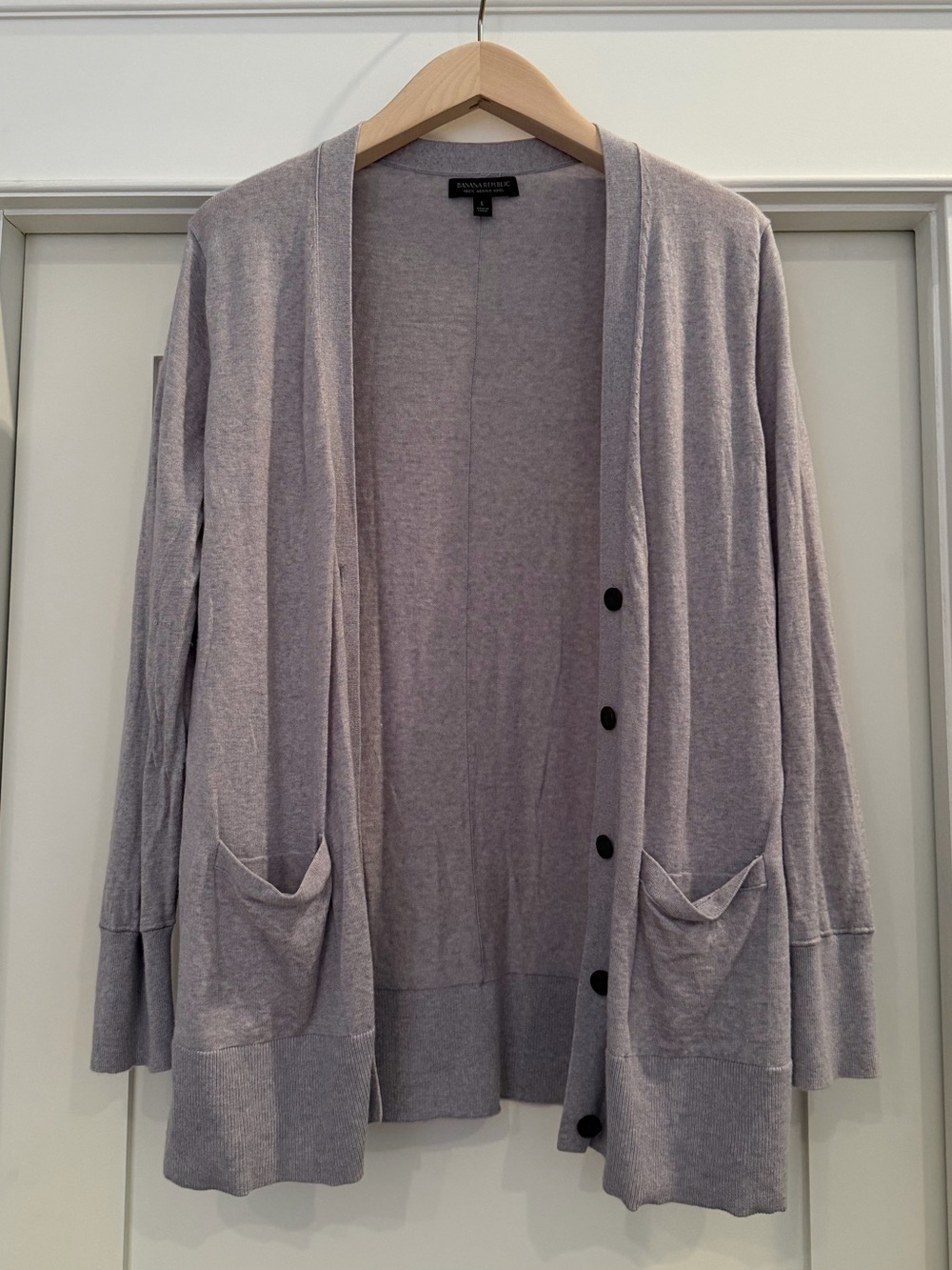 BR Lilac Merino Wool Cardigan